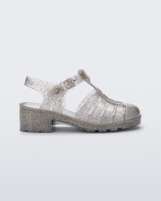 Product element, title Possession Heel in Clear/Glitter Gold
 price €55,00