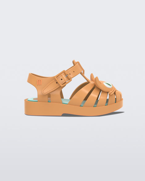 Side view of a orange baby Possession Cat flat