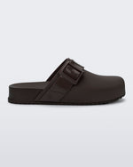 Side view of a brown Cozy Clog