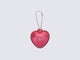 Small metallic pink heart keychain with Melissa logo