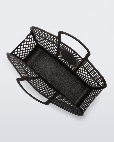 Top view of the glitter black Bag + Bimba y Lola
