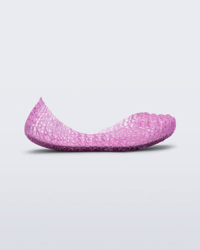 Side view of pearly pink Campana kids ballerina