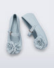 Side and top view of a pair of blue Soft Ballerina Petals kids flats