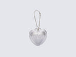 Small silver heart keychain with Melissa logo