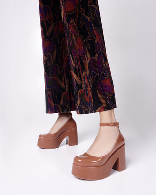 Product element, title Doll Heel in Brown/Red
 price €69,50