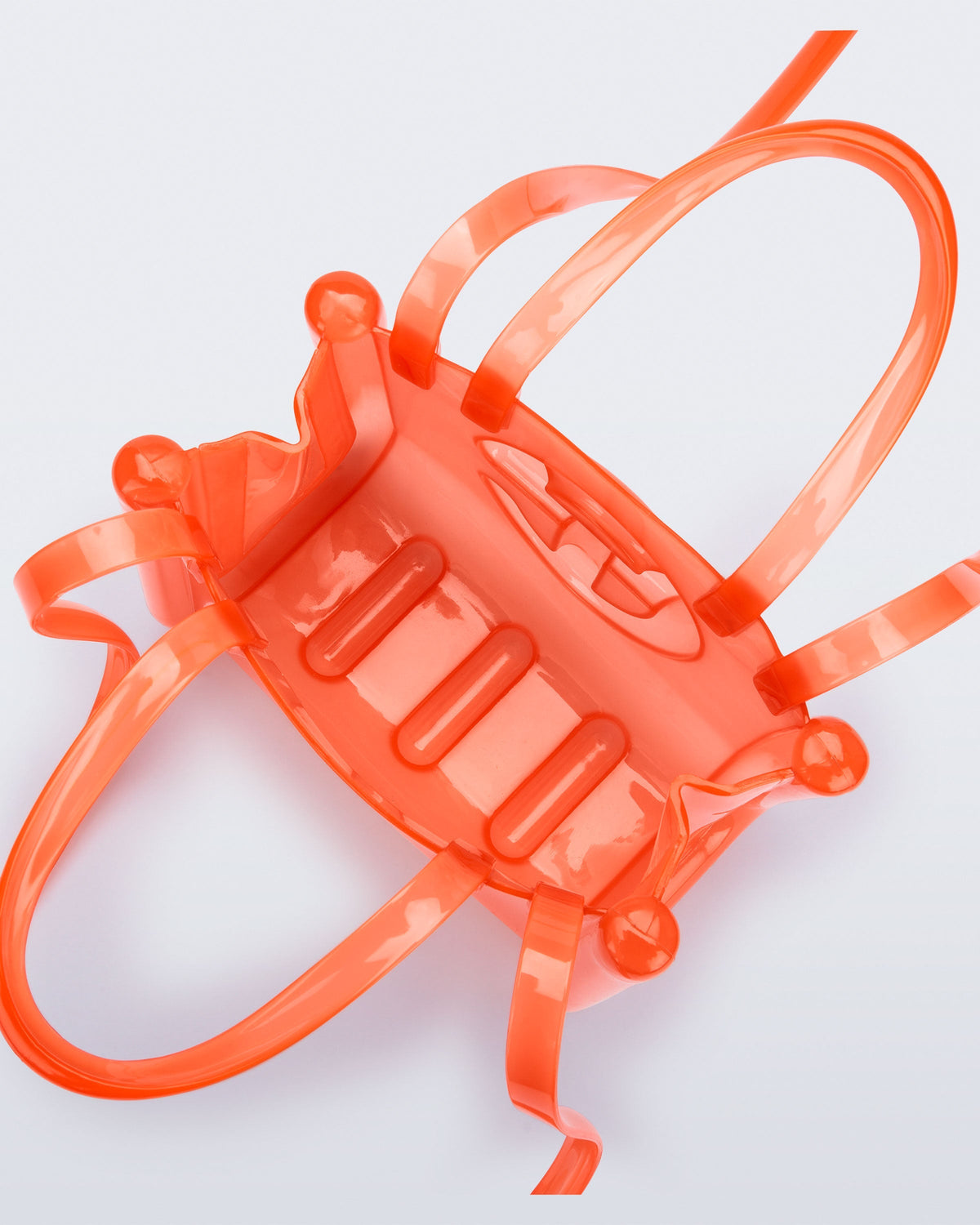 Top view of the orange Small Jelly Shopper x Telfar bag