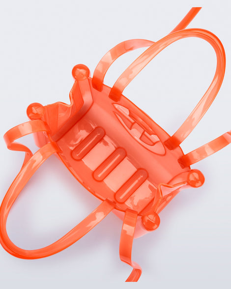 Top view of the orange Small Jelly Shopper x Telfar bag