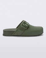 Side view of a green Cozy Clog